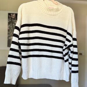 Striped Black and White Women's Sweater